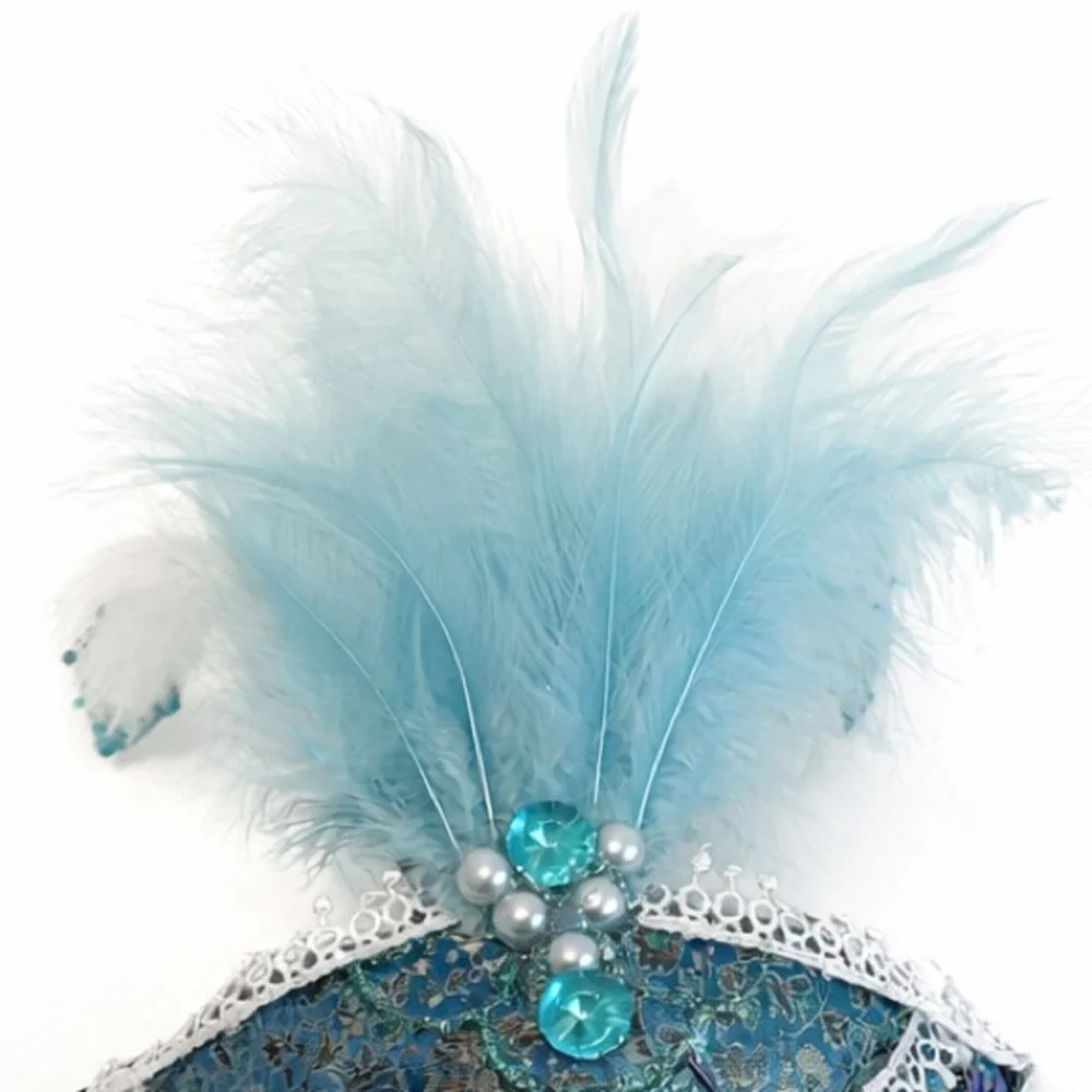 Unbranded • Elegant Venetian-Style Masquerade Mask in Aqua Blue & White